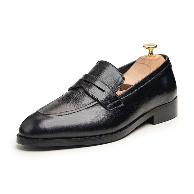 Handmade Men Black Slip On Leather Office Shoes, Moccasins Shoes, Wedding Shoes