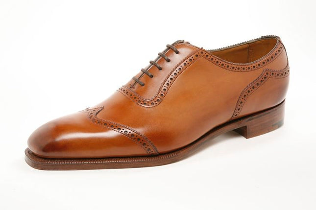 Handmade Men Brown Brogue Leather Wing Tip Dress Shoes, Lace Up Shoes, Business Shoes