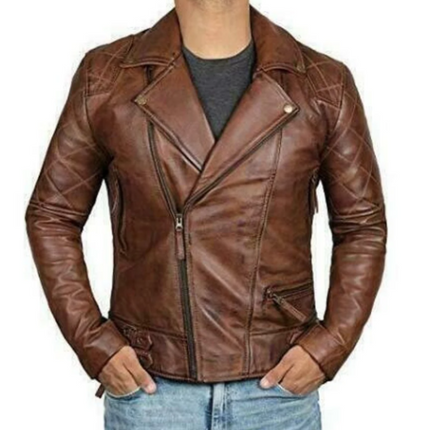 Handmade New Men’s Brown Vintage Leather Jacket, Biker Jacket For Men