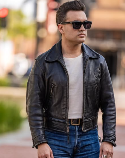 Handmade Black Leather Men Zipper Jacket, Fashion Jacket, Biker Jackets