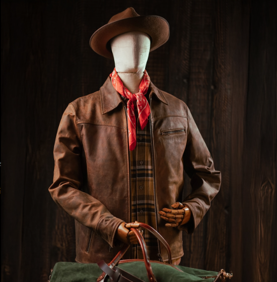 Handmade Brown Cowboy Men Leather Dress Jacket, Fashion Jacket, Biker Jackets
