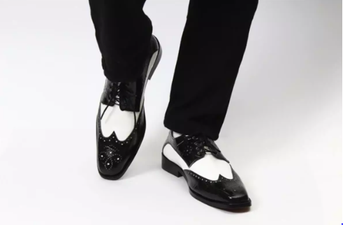 New Spectators Two Tone Lace Up Formal Shoes, Men Wingtips Brogue Leather Dress Shoes