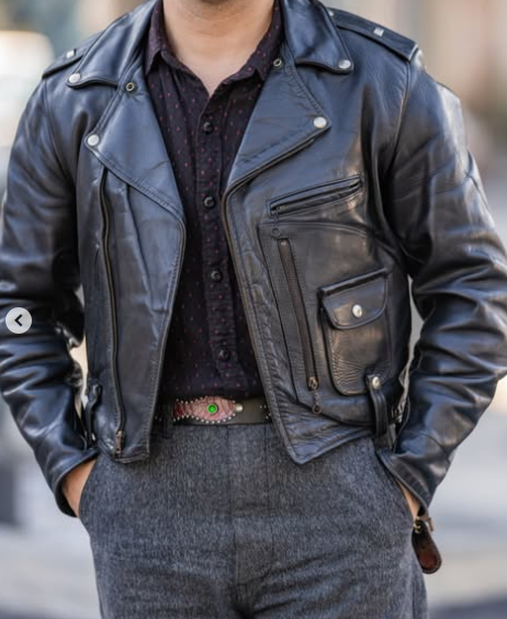 Handmade Black Leather Cargo Motorcycle Jacket, Fashion Jacket, Biker Jackets
