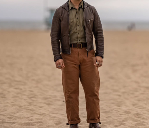 Handmade Men Brown Leather Motorcycle Jacket, Fashion Jacket, Biker Jackets