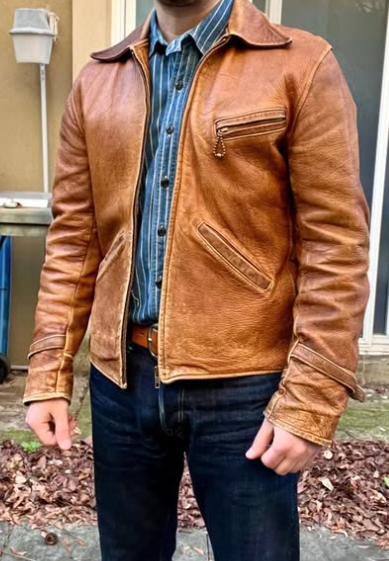 Handmade Men Tan Leather Motorcycle Jacket, Fashion Jacket, Biker Jackets