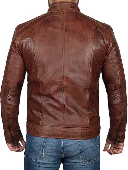 Handmade Men Brown Leather Slim Dress Jacket, Fashion Jacket, Biker Jackets