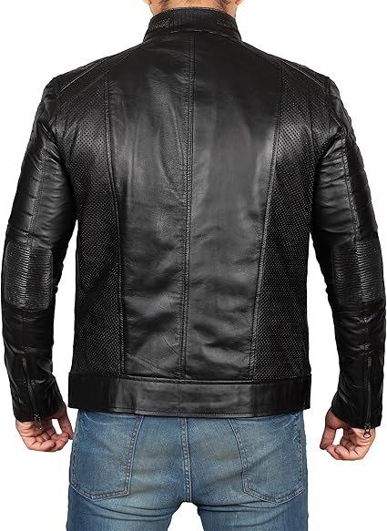 Handmade Men Black Leather Slim Dress Jacket, Fashion Jacket, Biker Jackets