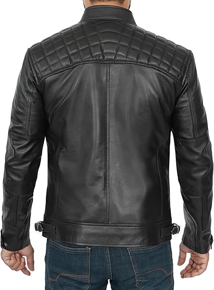 Handmade Men Leather Slim Black Dress Jacket, Fashion Jacket, Biker Jackets