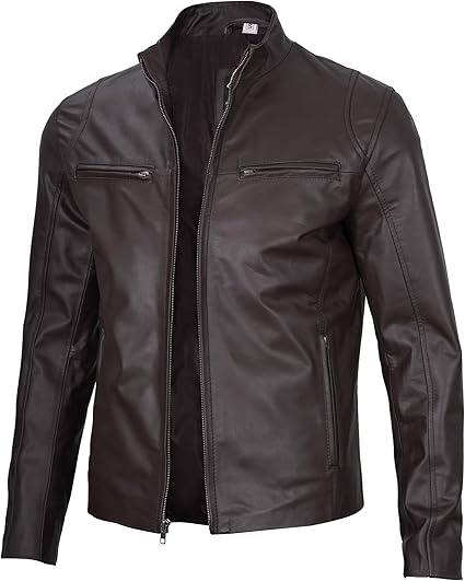 Handmade Black Leather Men Slim Dress Jacket, Fashion Jacket, Biker Jacket
