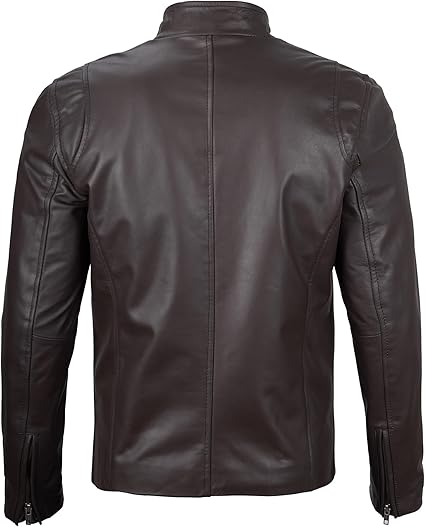 Handmade Black Leather Men Slim Dress Jacket, Fashion Jacket, Biker Jacket