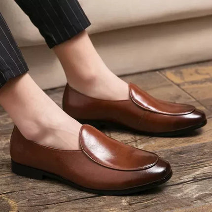 Shaded Brown Leather Handmade Moccasins Loafer Dress Shoes for Men’s, Slip ons Shoes for Men