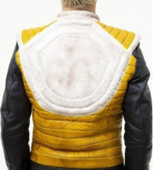 Handmade Men’s White, Black, and Yellow Jacket, Leather Jackets For Men