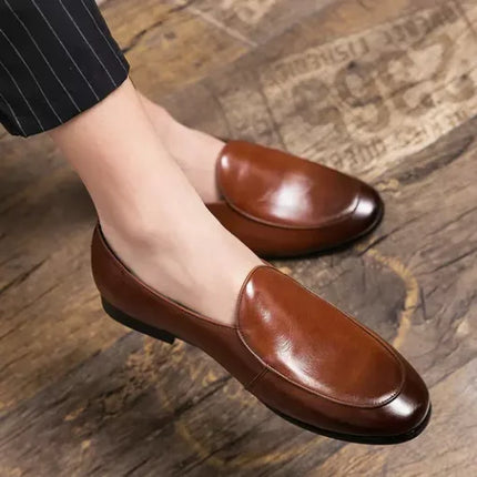 Shaded Brown Leather Handmade Moccasins Loafer Dress Shoes for Men’s, Slip ons Shoes for Men