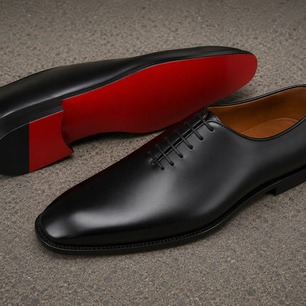 Handmade men black leather classic style lace up office shoes, Formal shoes for mens