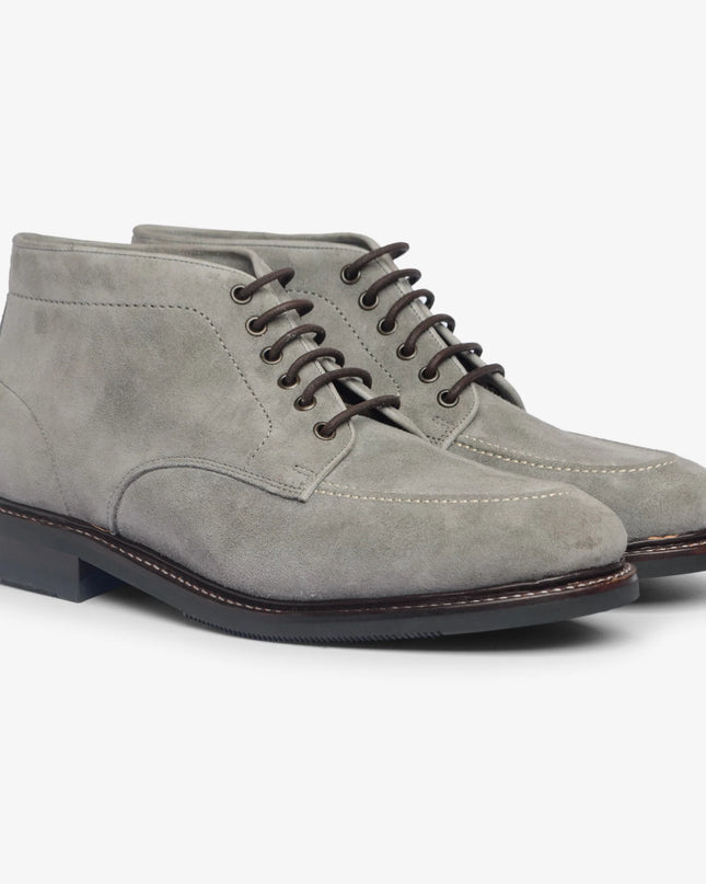 Handmade Men Suede Stylish Gray Low Ankle Lace Up Chukka Dress Boot