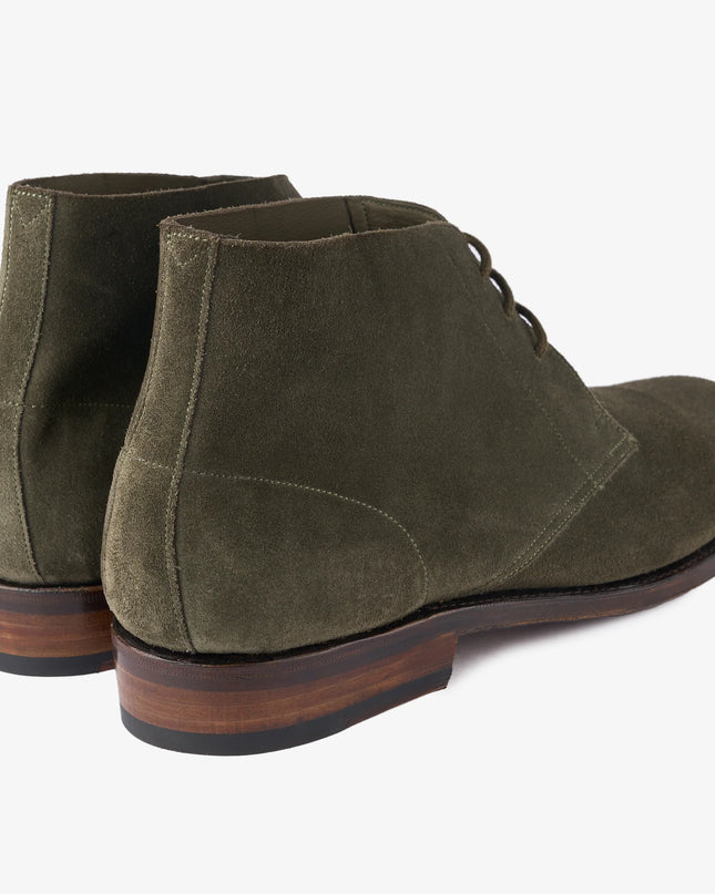 Handmade Men Suede Stylish Hunter Green Low Ankle Lace Up Chukka Dress Boot