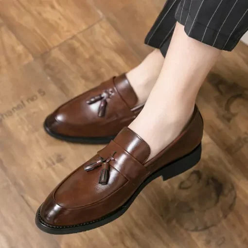 New Men’s Brown Leather Tassels Moccasins Handmade Loafer, Slip ons Shoes, Best Gift for Men
