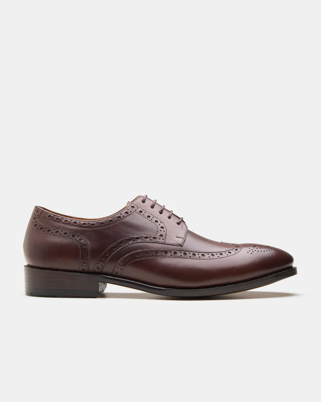 Handmade Men Wing Tip Brown Lace Up Leather Derby Shoes, Brogue Office Shoes