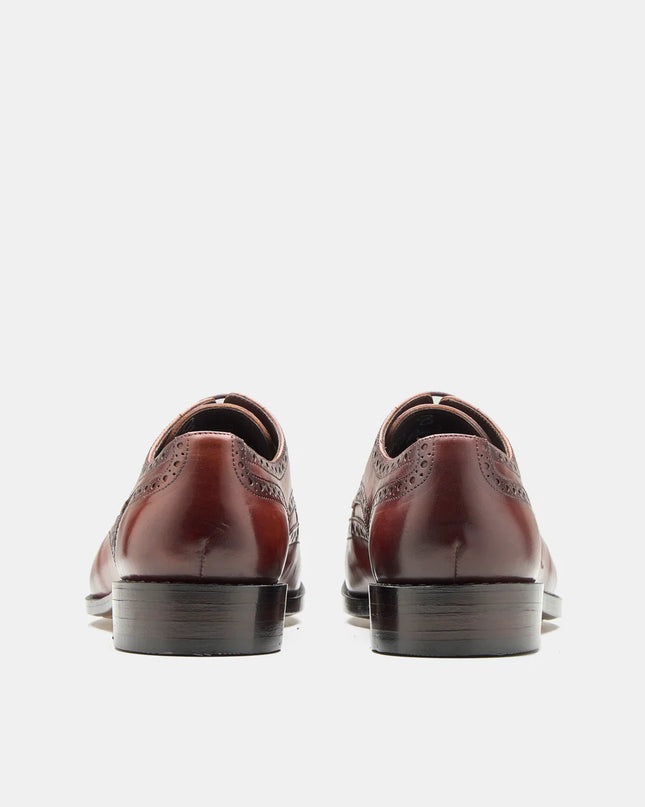 Handmade Brown Men Wing Tip Lace Up Leather Derby Shoes, Brogue Office Shoes