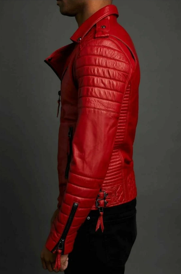 Handmade New Men’s Red Jacket Motorcycle Biker Jacket For Men