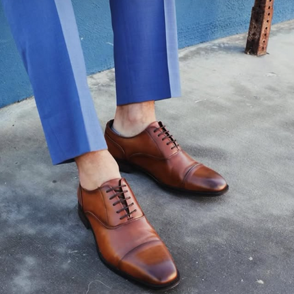 Handmade Men Brown Leather Lace Up Dress Shoes, Office Shoes, Party Shoes