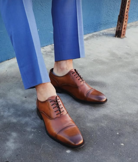 Handmade Men Brown Leather Lace Up Dress Shoes, Office Shoes, Party Shoes