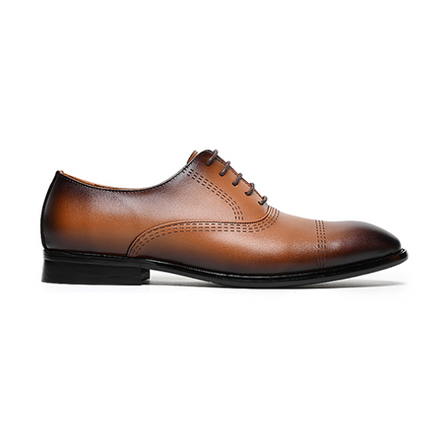 Handmade Men Tan Brown Leather Brogue Lace Up Dress Shoes, Office Shoe
