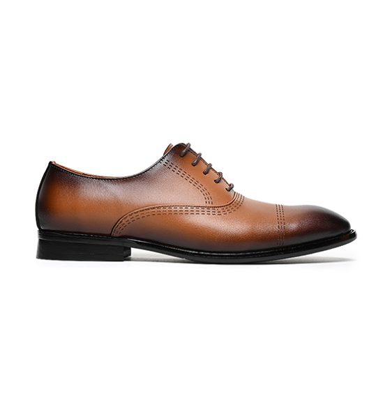 Handmade Men Tan Brown Leather Brogue Lace Up Dress Shoes, Office Shoe