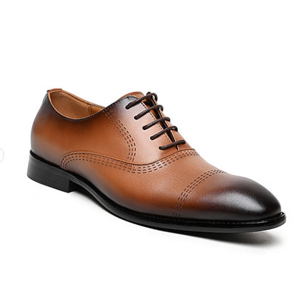 Handmade Men Tan Brown Leather Brogue Lace Up Dress Shoes, Office Shoe