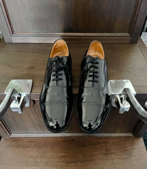 Handmade Men Patent Black Leather Lace Up Dress Shoes, Office Shoes, Party Shoes