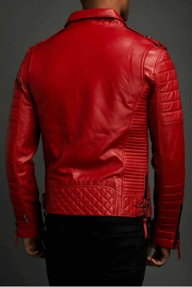 Handmade New Men’s Red Jacket Motorcycle Biker Jacket For Men