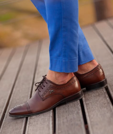 Handmade Dark Brown Lace Up Leather Derby Brogue Dress Shoes, Party wear Shoes