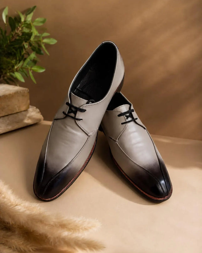 Handmade men gray leather dress oxford shoes, formal dress office shoes mens