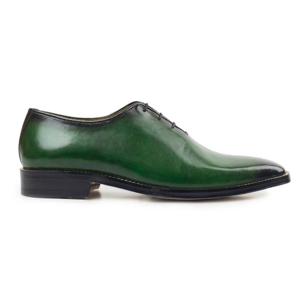 Handmade New Dark Green Men Leather Lace Up Dress Shoes, Party Shoes