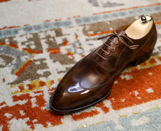 Handmade Men Brown Wing Tip Leather Lace Up Dress Shoes, Party, Wedding Shoe