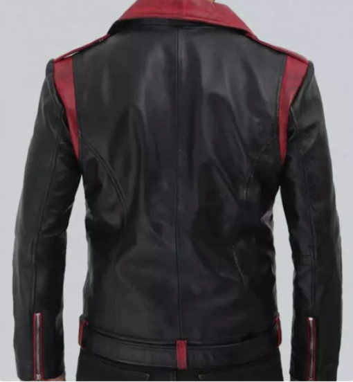 Men Handmade Two Tone Biker Leather Jacket, Men Moto Fashion Jacket