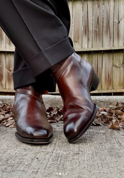 Handmade Men Brown Jodhpur Leather High Ankle Strap Business Boot, Dress Boot