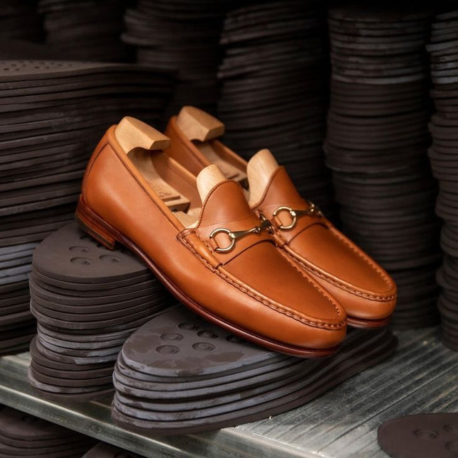Handmade New Penny Tan Brown Men Moccasins Formal Tassels Slip On Business Shoes