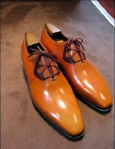 Handmade Men Tan Leather shoes, Party Wear Men Shoes, classic men shoes