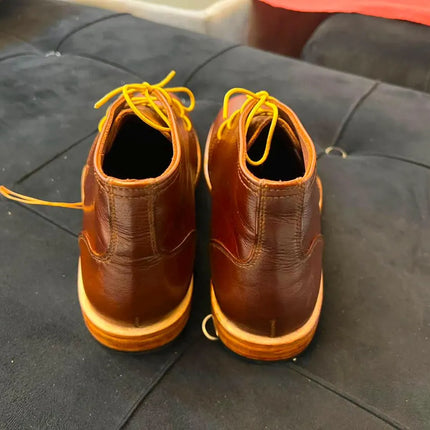 Handmade men brown leather chukka boots, formal ankle office dress boots for mens