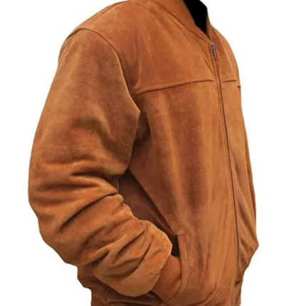 Handmade Men’s Brown Suede Leather Jacket, Moto Fashion Jacket For Men