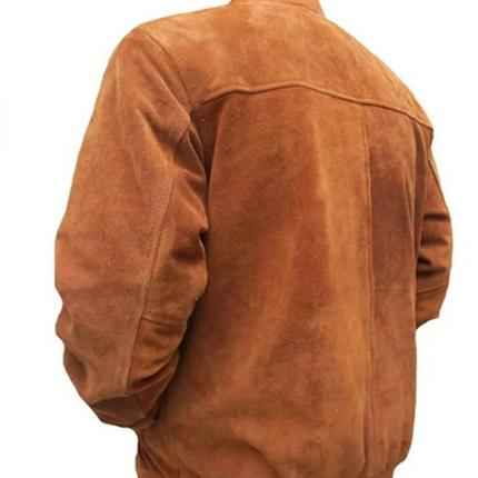 Handmade Men’s Brown Suede Leather Jacket, Moto Fashion Jacket For Men