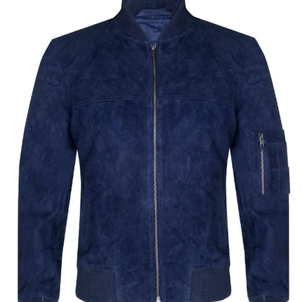Handmade New Men’s Blue Suede Jacket Jacket, biker/Racer Jacket For Men