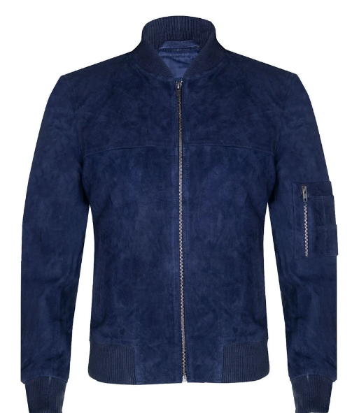 Handmade New Men’s Blue Suede Jacket Jacket, biker/Racer Jacket For Men