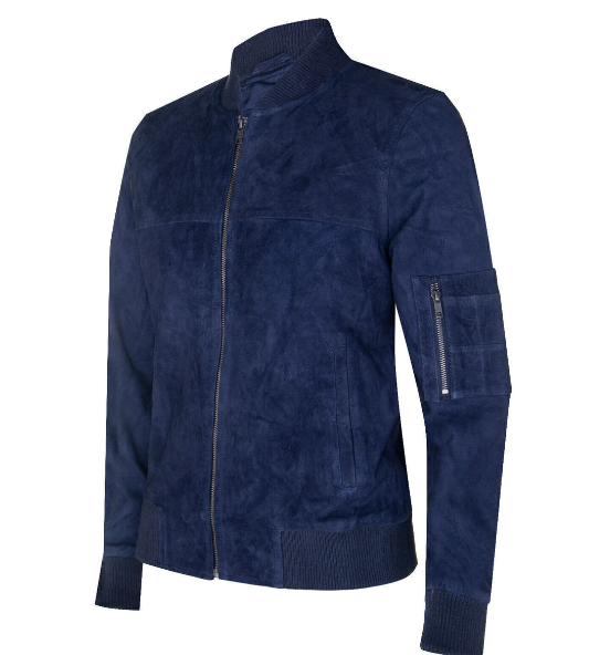 Handmade New Men’s Blue Suede Jacket Jacket, biker/Racer Jacket For Men