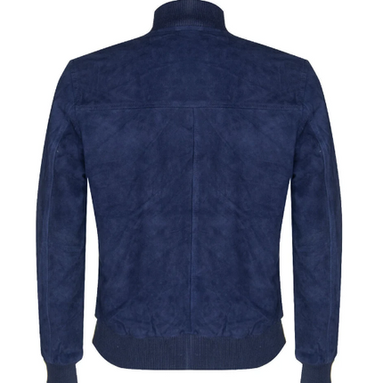 Handmade New Men’s Blue Suede Jacket Jacket, biker/Racer Jacket For Men