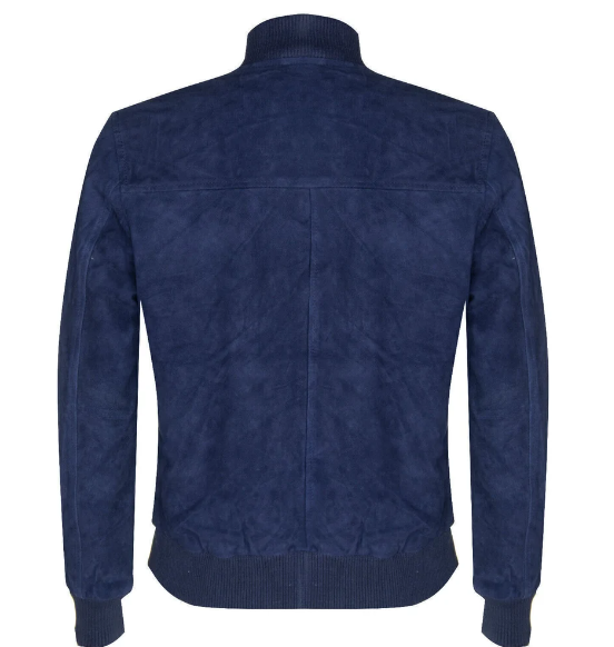 Handmade New Men’s Blue Suede Jacket Jacket, biker/Racer Jacket For Men