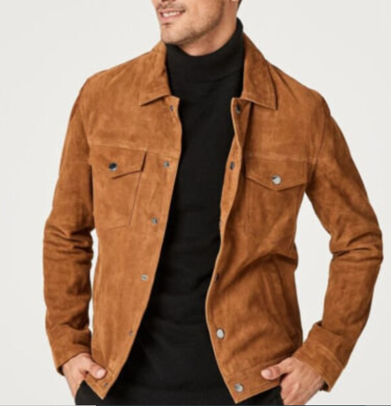 Handmade Men Brown Jacket, Suede Western Dress Jacket For Men