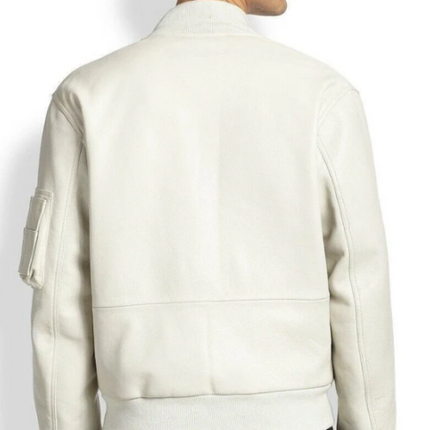 New Handmade Men’s White Jacket, Men Motorcycle Coat Jacket