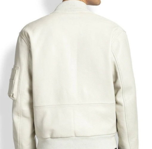New Handmade Men’s White Jacket, Men Motorcycle Coat Jacket
